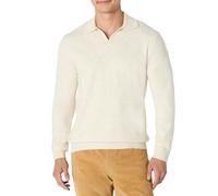 Amazon Essentials Jersey Tipo Polo de Punto y Manga Larga con Corte Estándar Hombre, Arena Mezcla, XS