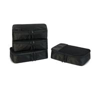 Amazon Essentials Juego de 4 Cubos para Viaje, Organizador de Equipaje con Doble Cremallera, Parte Superior de Malla, Poliéster, Pequeño, Negro (anteriormente Amazon Basics)
