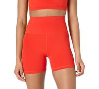 Amazon Essentials Leggings Cortos Deportivos FormFlex para Ciclismo y Yoga, Suaves, de Cintura Alta de 13 cm Mujer, Rojo Brillante, L