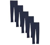 Amazon Essentials Leggings Niña, Pack de 5, Azul Marino, 11-12 años