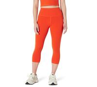 Amazon Essentials Mallas Deportivas FormFlex, Suaves, de Cintura Alta, Tiro de 48,3cm, Estilo Capri, para Yoga y Entrenamiento Mujer, Rojo Brillante, S