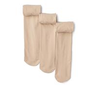 Amazon Essentials Medias De Transición Para Danza Niña, 3 Pares, Beige, 6-7 años