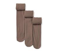 Amazon Essentials Medias De Transición Para Danza Niña, 3 Pares, Chocolate, 9 años