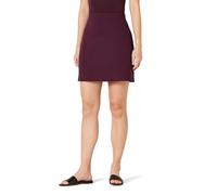 Amazon Essentials Minifalda evasé sin Cierre de Punto Ponte Mujer, Burdeos, S