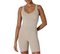 Amazon Essentials Mono Corto Deportivo FormFlex, Suave, con Sujetador Incorporado Mujer, Gris Topo, L