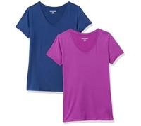 Amazon Essentials Mujer Camiseta de Cuello Caja, Manga Corta, Elástica y Técnica
