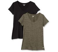 Amazon Essentials Mujer Camiseta de Cuello Caja, Manga Corta, Elástica y Técnica