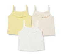 Amazon Essentials Niñas Camiseta Corta de Algodón, Paquete de 3, Amarillo Pastel/Avena Mezcla/Blanco, 8 años