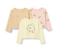 Amazon Essentials Niñas Camisetas de manga larga, Paquete de 3, Fruta Tropical/Gato Simpático/Tigre, 5 años