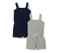 Amazon Essentials Niñas Pelele de Punto, Paquete de 2, Azul Marino/Rayas Marineras, 4 años