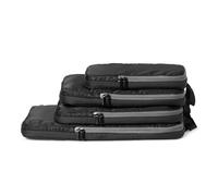 Amazon Essentials Organizadores de Equipaje con Cremallera de Compresión Ultraligeros, Paquete de 4, Negro