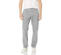 Amazon Essentials Pantalón Cargo, elástico y de Corte Ajustado (Disponible en Tallas Grandes y Largos Especiales) Hombre, Gris Claro, 40W / 28L