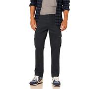 Amazon Essentials Pantalón Cargo, elástico y de Corte Ajustado (Disponible en Tallas Grandes y Largos Especiales) Hombre, Negro, 34W / 28L