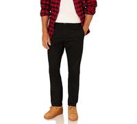 Amazon Essentials Pantalón Chino con Parte Delantera Plana Resistente a las Arrugas de Corte Ceñido Hombre, Negro, 36W / 29L