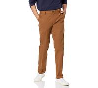 Amazon Essentials Pantalón Chino con Parte Delantera Plana Resistente a Las Arrugas de Corte Ceñido Hombre, Marrón Caqui Oscuro, 36W / 30L