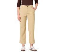 Amazon Essentials Pantalón Chino de Pierna Ancha hasta el Tobillo de Talle Alto y Corte Recto Mujer, Bronceado, 46