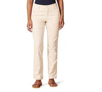 Amazon Essentials Pantalón chino de sarga elástico de pierna recta para mujer, corte ajustado, color marrón claro, talla 10