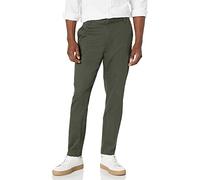 Amazon Essentials Pantalón chino elástico de corte ajustado, resistente a las arrugas, con parte delantera lisa Hombre, Verde Oliva Oscuro, 36W / 31L