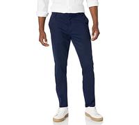 Amazon Essentials Pantalón chino elástico de corte ajustado, resistente a las arrugas, con parte delantera lisa Hombre, Azul Marino, 36W / 28L