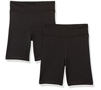 Amazon Essentials Pantalón Corto de Ciclismo de Altura Media Niña, Pack de 2, Negro, 11-12 años