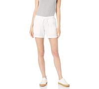 Amazon Essentials Pantalón corto de mezcla de lino con cordón de entrepierna de 5 pulgadas para mujer (disponible en tallas grandes), blanco, L