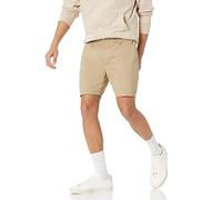 Amazon Essentials Pantalón corto elástico con corte recto, 5 bolsillos y entrepierna de 17,8 cm Hombre, Marrón Caqui, 38W