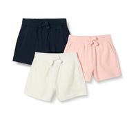 Amazon Essentials Pantalón Corto sin Cierre Niña, Pack de 3, Azul Marino/Marfil/Rosa, 8 años