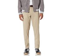 Amazon Essentials Pantalón de Golf Elástico de Corte Ceñido Hombre, Marrón Caqui, 36W / 33L