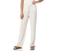Amazon Essentials Pantalón de Pijama de Tejido de Rizo Ligero para Estar en Casa Mujer, Marfil Rayas de Cebra, L