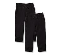 Amazon Essentials Pantalón Deportivo Jogger de Forro Polar Niño, Pack de 2, Negro, 11-12 años