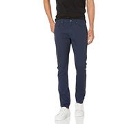 Amazon Essentials Pantalones Ajustados de Sarga Elástica con 5 Bolsillos Hombre, Azul Marino, 35W / 28L