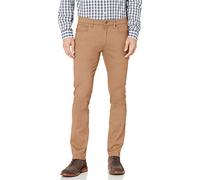Amazon Essentials Pantalones Ajustados de Sarga Elástica con 5 Bolsillos Hombre, Marrón Caqui Oscuro, 33W / 29L
