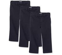 Amazon Essentials Pantalones Chinos de Corte Recto para niño, Color Caqui, Paquete de 3, Negro, Talla 16 Plus