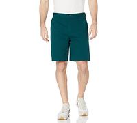 Amazon Essentials Pantalones Cortos Chinos de Corte Clásico de 23cm con Bolsillos Hombre, Verde Oscuro, 34W