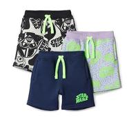 Amazon Essentials Pantalones Cortos de Punto y Tejido de Rizo Francés Niño, Pack de 3, Star Wars, 11-12 años