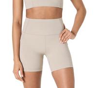 Amazon Essentials Pantalones Cortos Deportivos FormFlex para Ciclismo, Suaves, de Cintura Alta de 13 cm con Bolsillos Mujer, Gris Topo, L