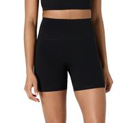 Amazon Essentials Pantalones Cortos Deportivos FormFlex para Yoga y Ciclismo, Suaves, de Cintura Alta Mujer, Negro, S