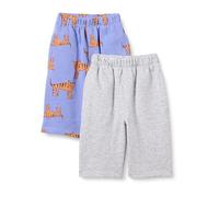 Amazon Essentials Pantalones de Algodón de Rizo Francés Unisex Bebés, Pack de 2, Gris Mezcla/Morado Tigre, 0-3 meses