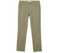 Amazon Essentials Pantalones de Estilo Chino, Ajustados, Cómodos, Elásticos y con 5 Bolsillos Hombre, Verde Oliva Oscuro, 33W / 29L
