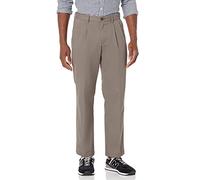 Amazon Essentials Pantalones de Estilo Chino, Plisados, de Corte Clásico y Resistentes a las Arrugas (Disponibles en Tallas Grandes) Hombre, Marrón Oscuro, 40W / 30L