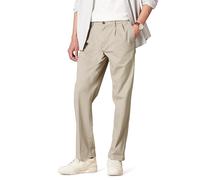 Amazon Essentials Pantalones de Estilo Chino, Plisados, de Corte Clásico y Resistentes a las Arrugas (Disponibles en Tallas Grandes) Hombre, Caqui Beige, 33W / 34L