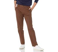 Amazon Essentials Pantalones de Trabajo de Corte Ajustado y de Estilo Chino, Resistentes a Las Arrugas y sin Pinzas Hombre, Marrón, 32W / 32L