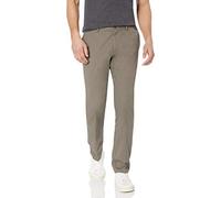 Amazon Essentials Pantalones de Trabajo de Corte Ajustado y de Estilo Chino, Resistentes a las Arrugas y sin Pinzas Hombre, Marrón Oscuro, 32W / 32L