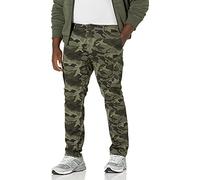 Amazon Essentials Pantalones de Trabajo Estilo Cargo, Elásticos y de Corte Recto (Disponibles en Tallas Grandes) Hombre, Verde Camuflaje, 36W / 28L