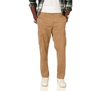 Amazon Essentials Pantalones de Trabajo Estilo Cargo, Elásticos y de Corte Recto (Disponibles en Tallas Grandes) Hombre, Marrón Caqui Oscuro, 33W / 29L
