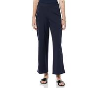 Amazon Essentials Pantalones Elásticos Elegantes con Pernera Ancha Corta Mujer, Azul Marino, XS