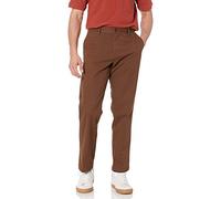 Amazon Essentials Pantalones Informales de Estilo Chino, de Corte Clásico, Resistentes a Las Arrugas y sin Pinzas (Disponibles en Tallas Grandes) Hombre, Marrón, 36W / 34L