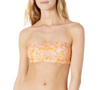 Amazon Essentials Parte Superior de Bikini Tipo Palabra de Honor Mujer, Amarillo Multi Folk Floral, 44