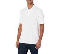 Amazon Essentials Polo de Algodón Piqué de Manga Corta y Corte Estándar (Disponible en Tallas Grandes) Hombre, Blanco, XL