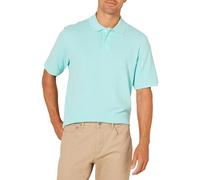 Amazon Essentials Polo de Algodón Piqué de Manga Corta y Corte Estándar (Disponible en Tallas Grandes) Hombre, Azul Agua, XXL